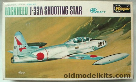 Hasegawa 1/72 TWO Lockheed T-33A Shooting Star Kits, JS-038-100 plastic model kit